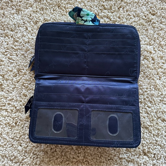 Vera Bradley Midnight Blues Quilted Turn Lock Zip Wallet - Picture 6 of 7